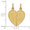 14K Yellow Gold Best Sister Breakable Heart Charm Jewerly 24mm x 17mm